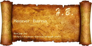Hesner Barna névjegykártya