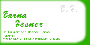 barna hesner business card